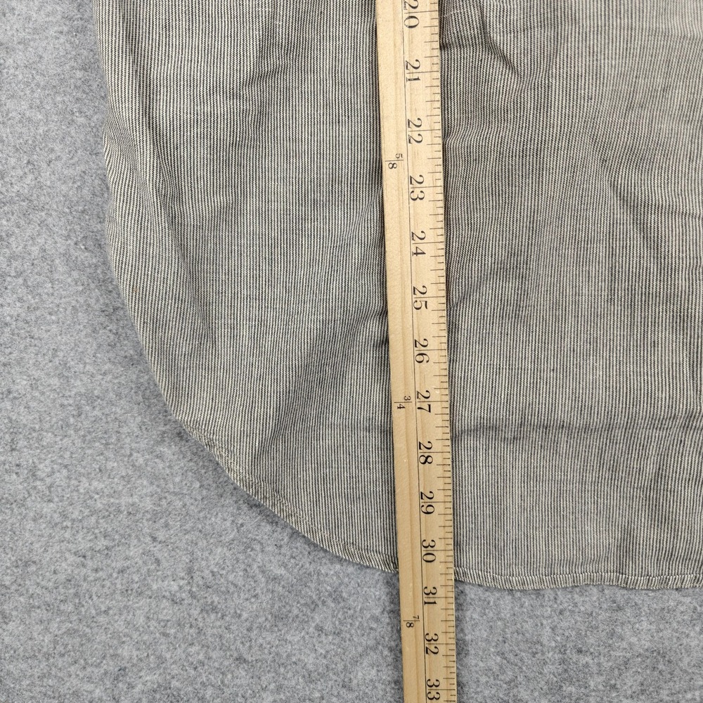 Vintage Woolrich Shirt Mens Large Beige Striped Short Sleeve Button Up Casual - Picture 5 of 7